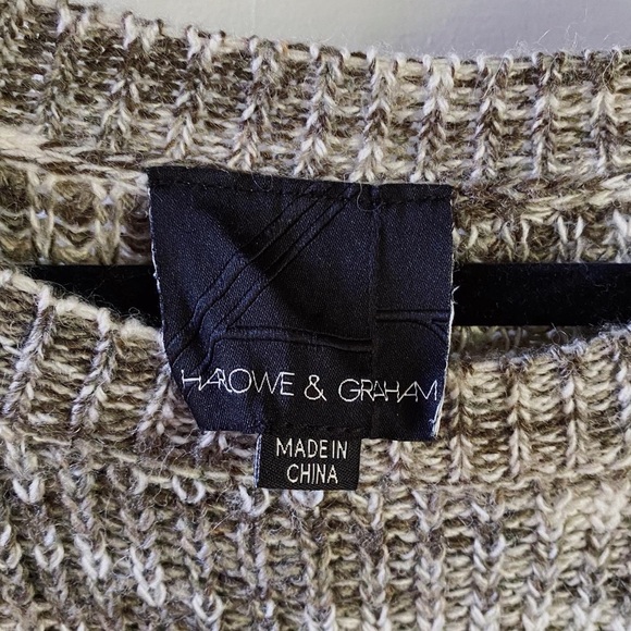 Harlowe and Graham Knit Muted Green Scoop Neck Sweater - Picture 2 of 4